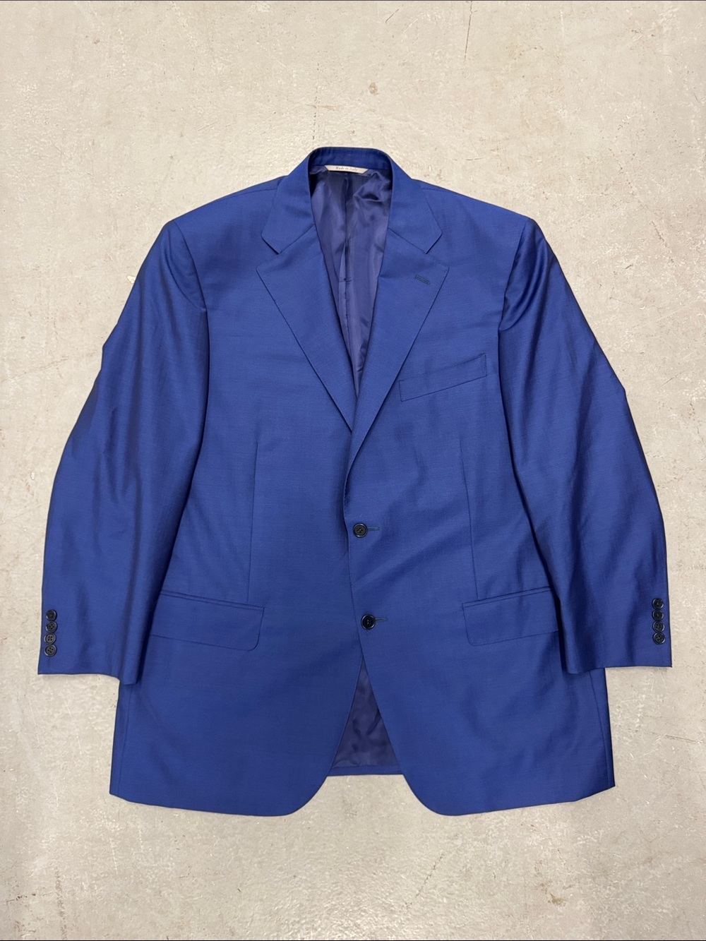 Canali Royal Blue Sharkskin Two-Button Men's Blazer